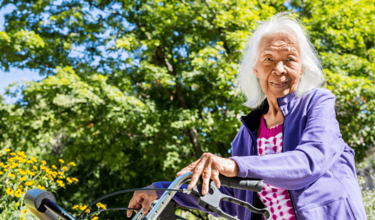 elder woman smiling