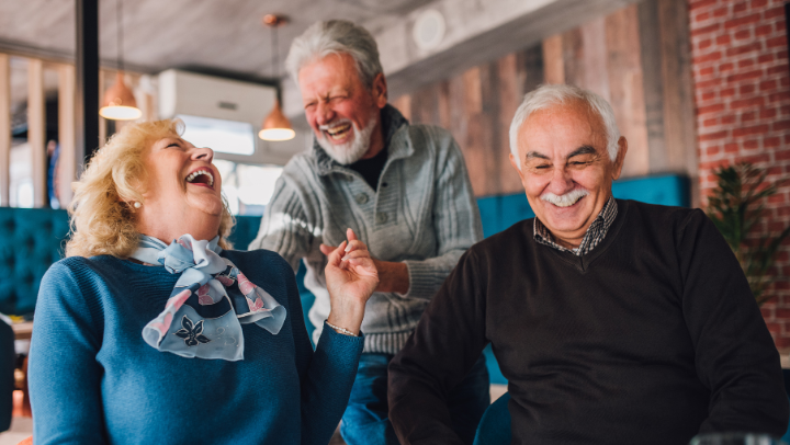 a group of seniors laughing