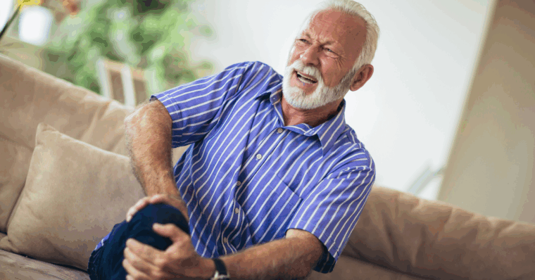 an older man in pain