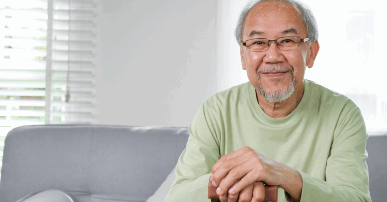 an old men smiling